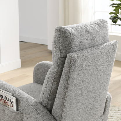 Welike 27.6"W Modern Accent High Backrest Living Room Lounge Arm Rocking Chair, Two Side Pocket