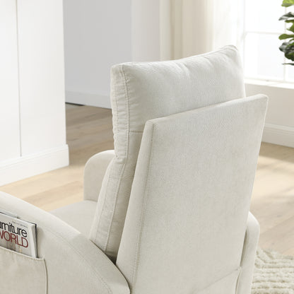 Welike 27.6"W Modern Accent High Backrest Living Room Lounge Arm Rocking Chair, Two Side Pocket