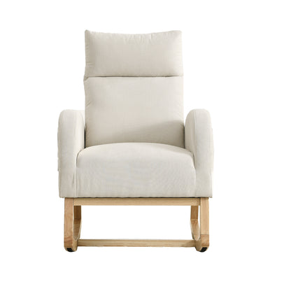 Welike 27.6"W Modern Accent High Backrest Living Room Lounge Arm Rocking Chair, Two Side Pocket