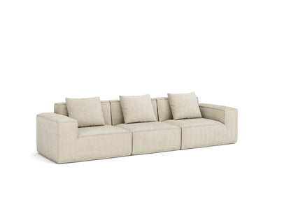 118-inch modular sofa can be converted into an oversized sofa bed Free conversion sofa set flexible configuration, soft corduroy cloud velvet fabric Three-person combination cream