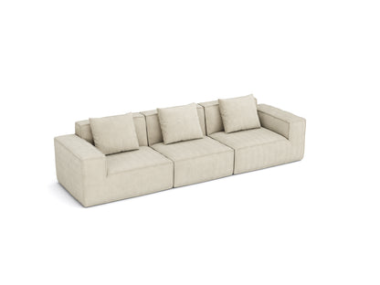 118-inch modular sofa can be converted into an oversized sofa bed Free conversion sofa set flexible configuration, soft corduroy cloud velvet fabric Three-person combination cream