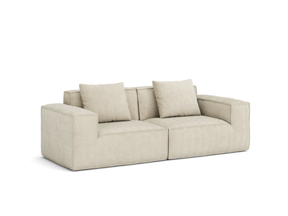 modular sofa can be converted into an oversized sofa bed Free conversion sofa set flexible configuration, soft corduroy cloud velvet fabric two person combination-cream