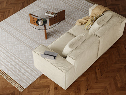 modular sofa can be converted into an oversized sofa bed Free conversion sofa set flexible configuration, soft corduroy cloud velvet fabric two person combination-cream