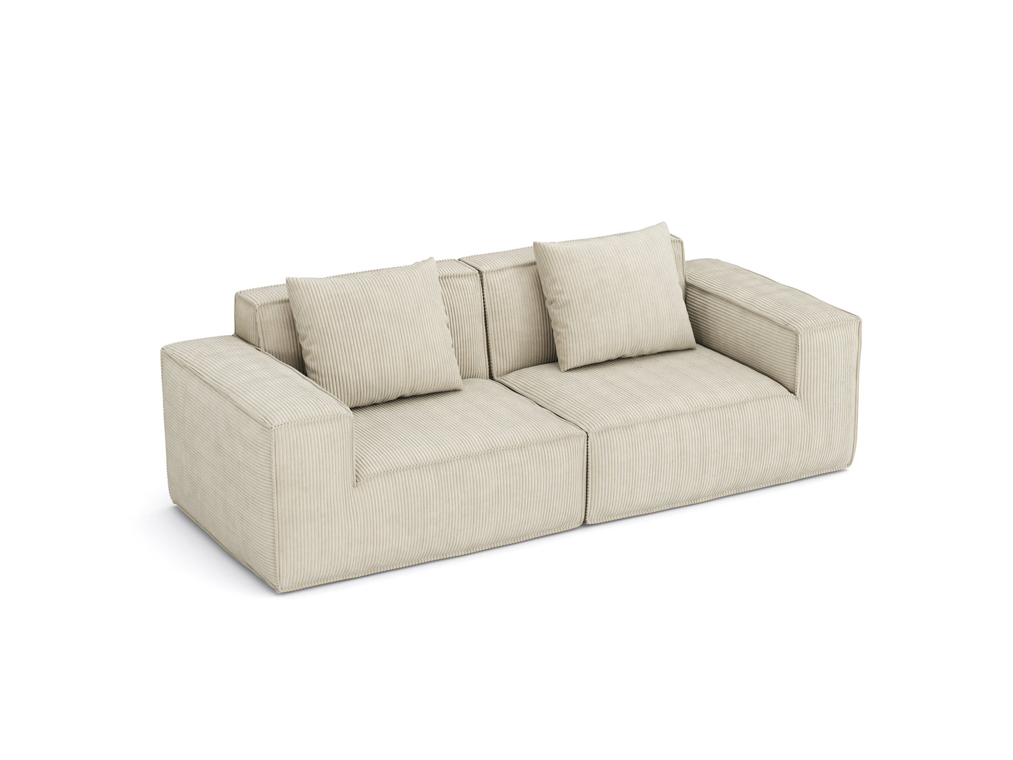 modular sofa can be converted into an oversized sofa bed Free conversion sofa set flexible configuration, soft corduroy cloud velvet fabric two person combination-cream