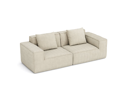 modular sofa can be converted into an oversized sofa bed Free conversion sofa set flexible configuration, soft corduroy cloud velvet fabric two person combination-cream