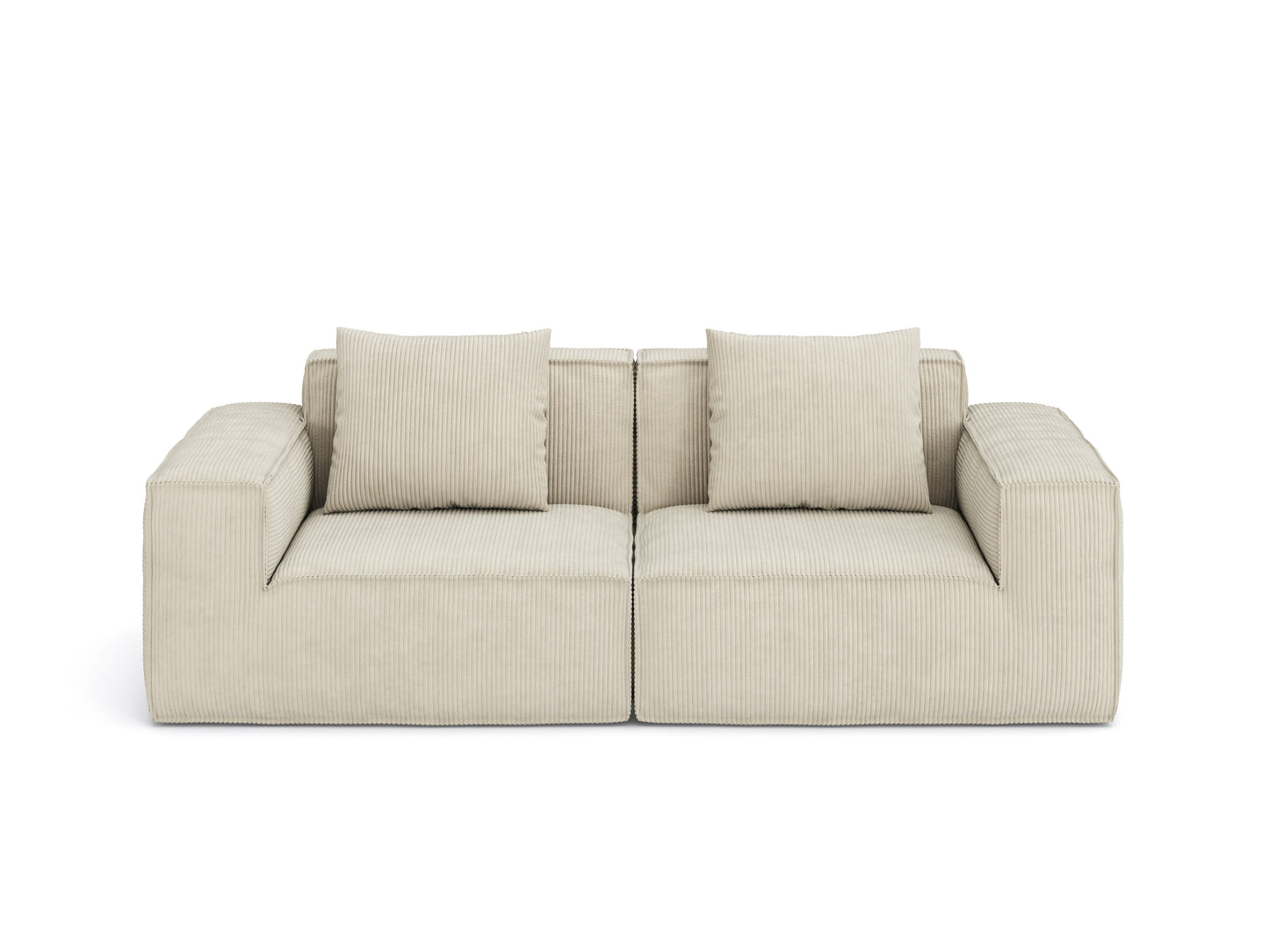 modular sofa can be converted into an oversized sofa bed Free conversion sofa set flexible configuration, soft corduroy cloud velvet fabric two person combination-cream