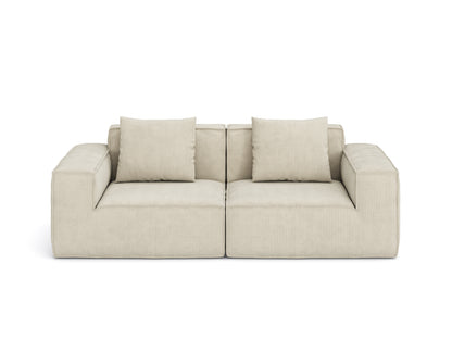 modular sofa can be converted into an oversized sofa bed Free conversion sofa set flexible configuration, soft corduroy cloud velvet fabric two person combination-cream