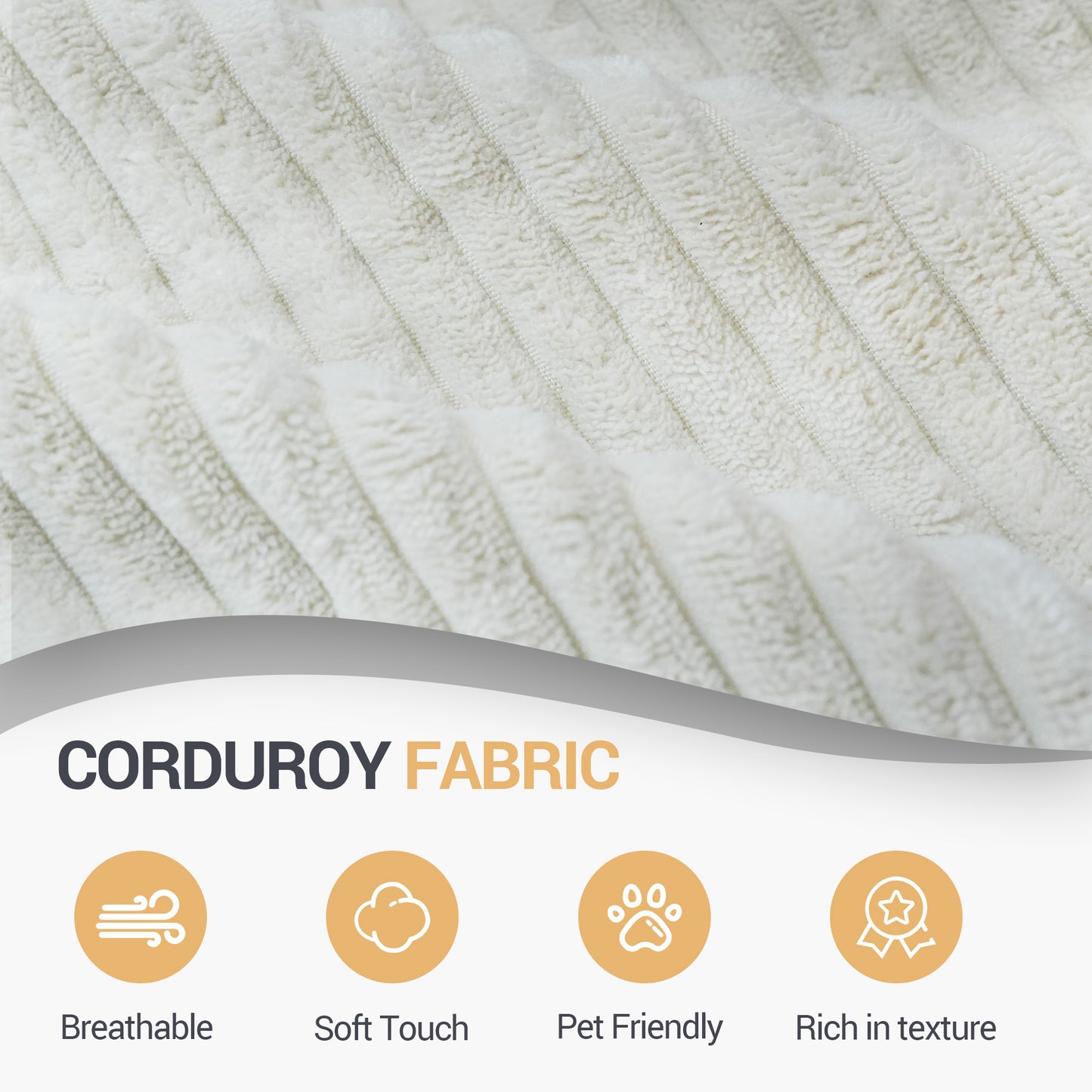 modular sofa can be converted into an oversized sofa bed Free conversion sofa set flexible configuration, soft corduroy cloud velvet fabric two person combination-cream