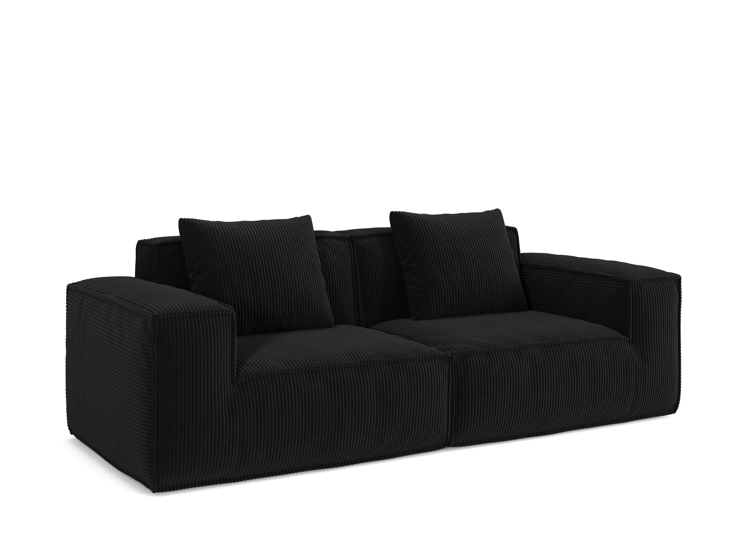 modular sofa can be converted into an oversized sofa bed Free conversion sofa set flexible configuration, soft corduroy cloud velvet fabric two person combination-black