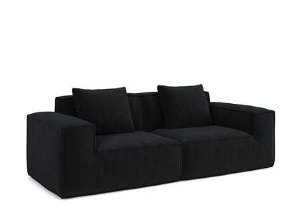 modular sofa can be converted into an oversized sofa bed Free conversion sofa set flexible configuration, soft corduroy cloud velvet fabric two person combination-black
