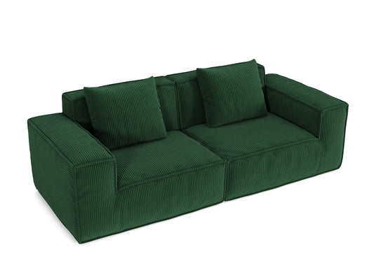 modular sofa can be converted into an oversized sofa bed Free conversion sofa set flexible configuration, soft corduroy cloud velvet fabric two person combination-green