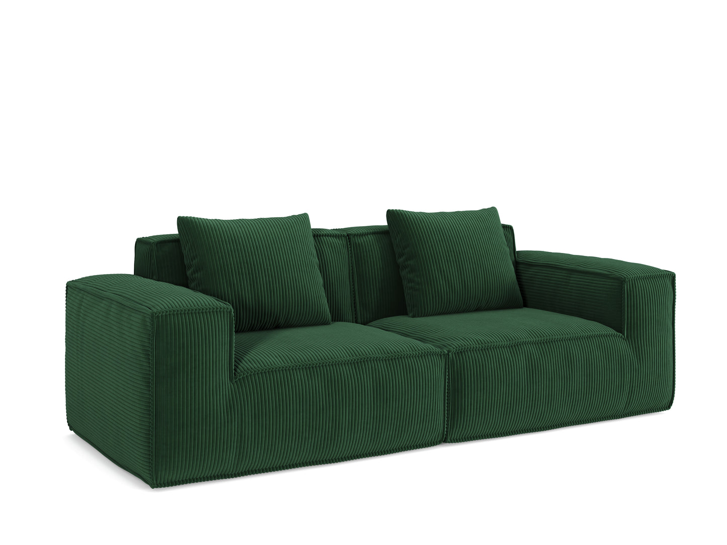 modular sofa can be converted into an oversized sofa bed Free conversion sofa set flexible configuration, soft corduroy cloud velvet fabric two person combination-green