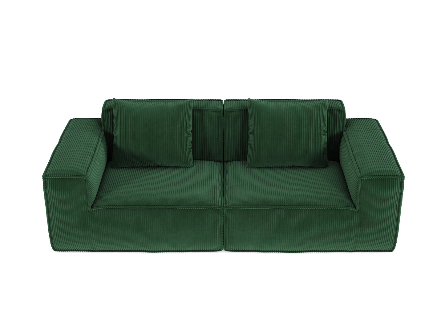 modular sofa can be converted into an oversized sofa bed Free conversion sofa set flexible configuration, soft corduroy cloud velvet fabric two person combination-green