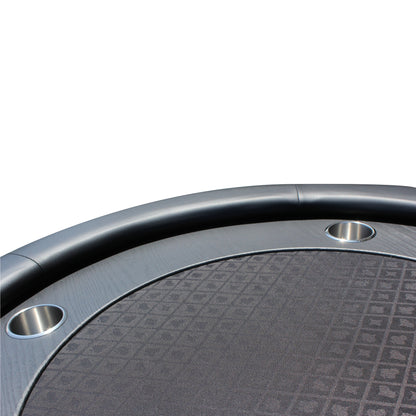 96" Poker Table 10-Player for Casino Game Texas Holdem Elite Oval Black Waterproof Felt with Racetrack