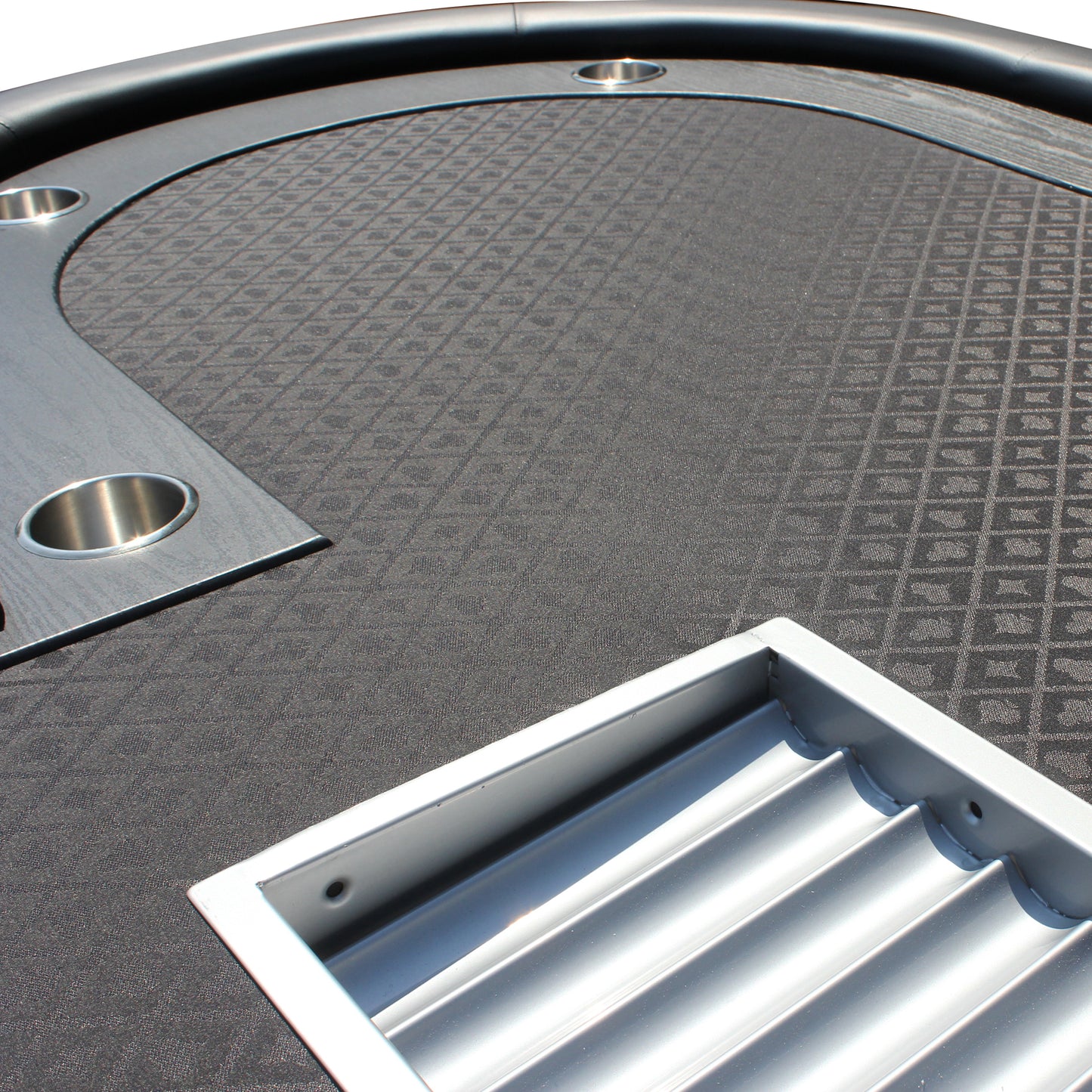 96" Poker Table for Casino Game Texas Holdem Oval Black Waterproof Felt with Racetrack