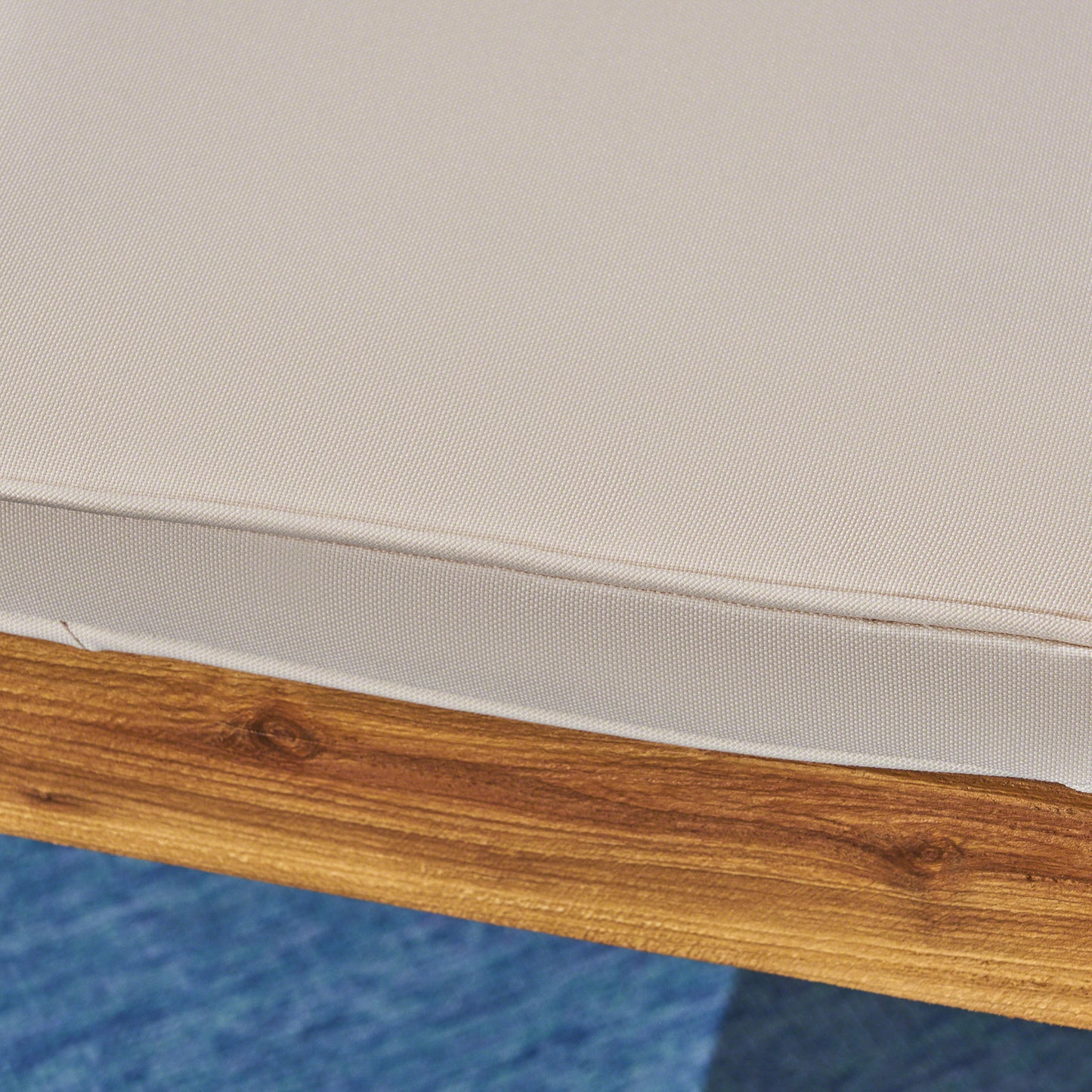 Outdoor Dining Chair Set of 2,Sandblast Natural Stained With Beige Cushion