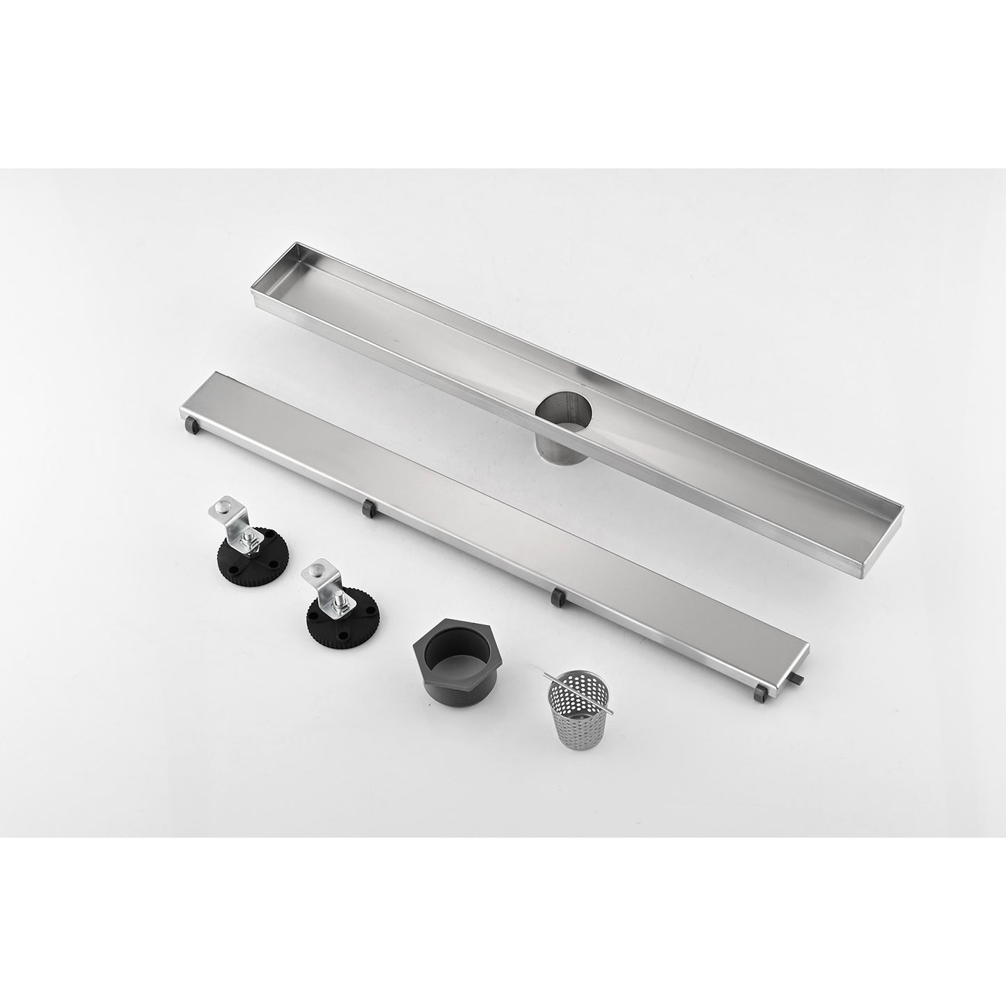 24 Inches Linear Shower Drain, Included Hair Strainer and Leveling Feet