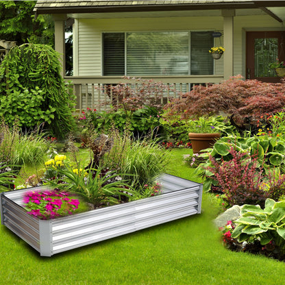 Galvanized Planter Bed,Galvanized Raised Garden Bed Kit, Galvanized Planter Raised Garden Boxes Outdoor, Square Large Metal Raised Garden Beds for Vegetables,4*4*1ft