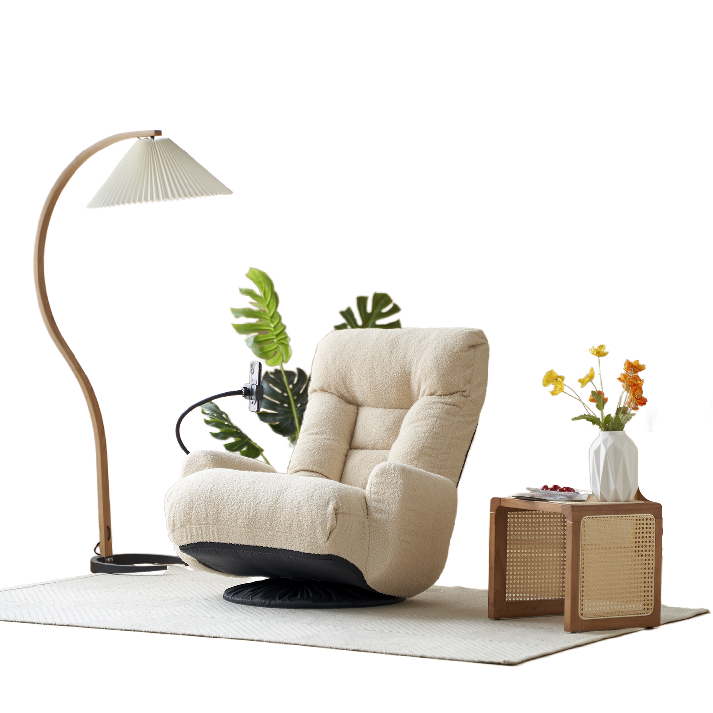 Adjustable head and waist, game chair, lounge chair in the living room, 360 degree rotatable sofa chair,Rotatable seat Leisure Chair deck chair