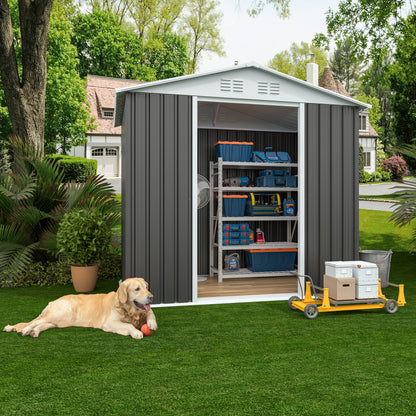 Outdoor Storage Sheds 6FTx4FT Apex Roof Grey