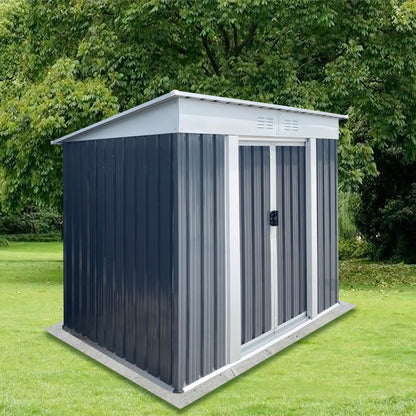 Outdoor Storage Sheds 6FTx4FT Pent Roof Grey