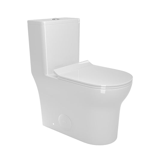 1.1/1.6 GPF Elongated Comfort Height Floor Mounted One-Piece Toilet, CUPC Certified, WaterSense Cetified, Ceramic, White Color, Soft Close Seat