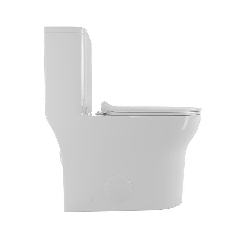 1.1/1.6 GPF Elongated Comfort Height Floor Mounted One-Piece Toilet, CUPC Certified, WaterSense Cetified, Ceramic, White Color, Soft Close Seat