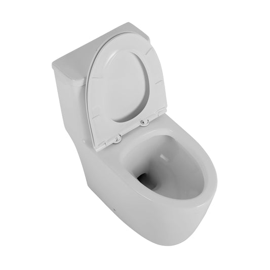 1.1/1.6 GPF Elongated Comfort Height Floor Mounted One-Piece Toilet , CUPC Certified, WaterSense Cetified, Ceramic, White Color, Soft Close Seat