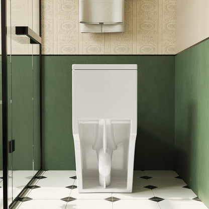 1.1/1.6 GPF Elongated Comfort Height Floor Mounted One-Piece Toilet , CUPC Certified, WaterSense Cetified, Ceramic, White Color, Soft Close Seat