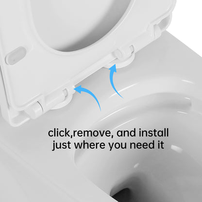 1.1/1.6 GPF Elongated Comfort Height Floor Mounted One-Piece Toilet, CUPC Certified, WaterSense Cetified, Ceramic, White Color, Soft Close Seat