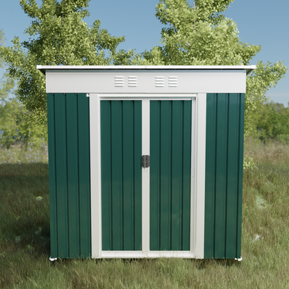 Outdoor Storage Sheds 6FTx4FT Pent Roof Green