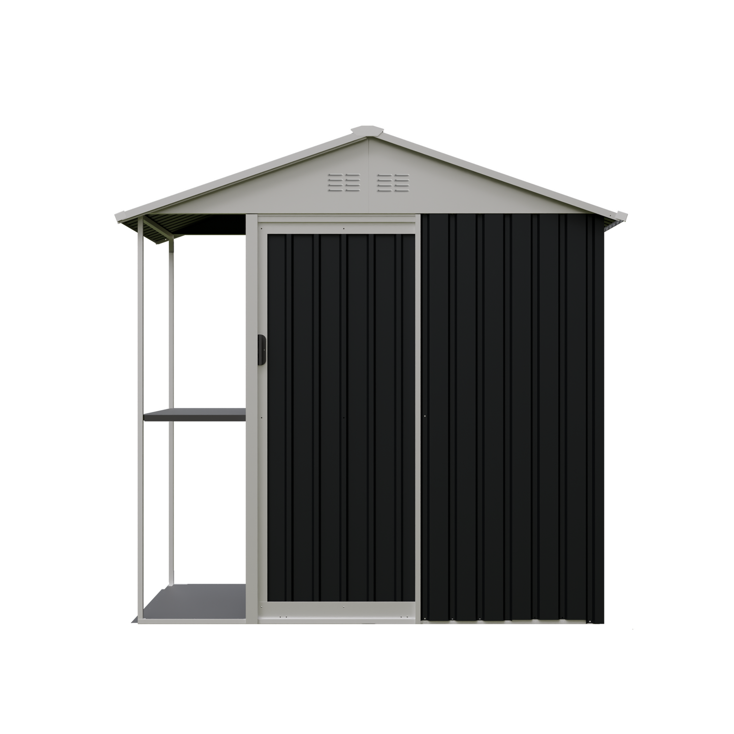6 x 4 FT Outdoor Storage Shed with Rack Metal Garden Shed with Storage Shelves Bike Storage Tool Cabinet Box for Lawn Backyard Patio Use