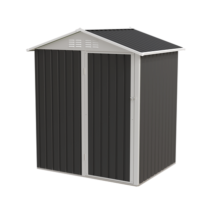 5.4x4.27 FT Outdoor Storage Shed with Hinge Door Metal Garden Sheds for Backyard, Patio,Lawn,Utility & Bike Storage
