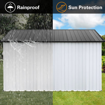 Metal garden sheds 10ftx12ft outdoor storage sheds white+Grey