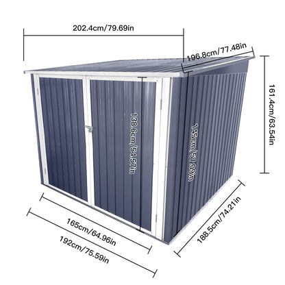 Bicycle Outdoor Steel Storage Shed ,Stores 4 Bikes,Grey