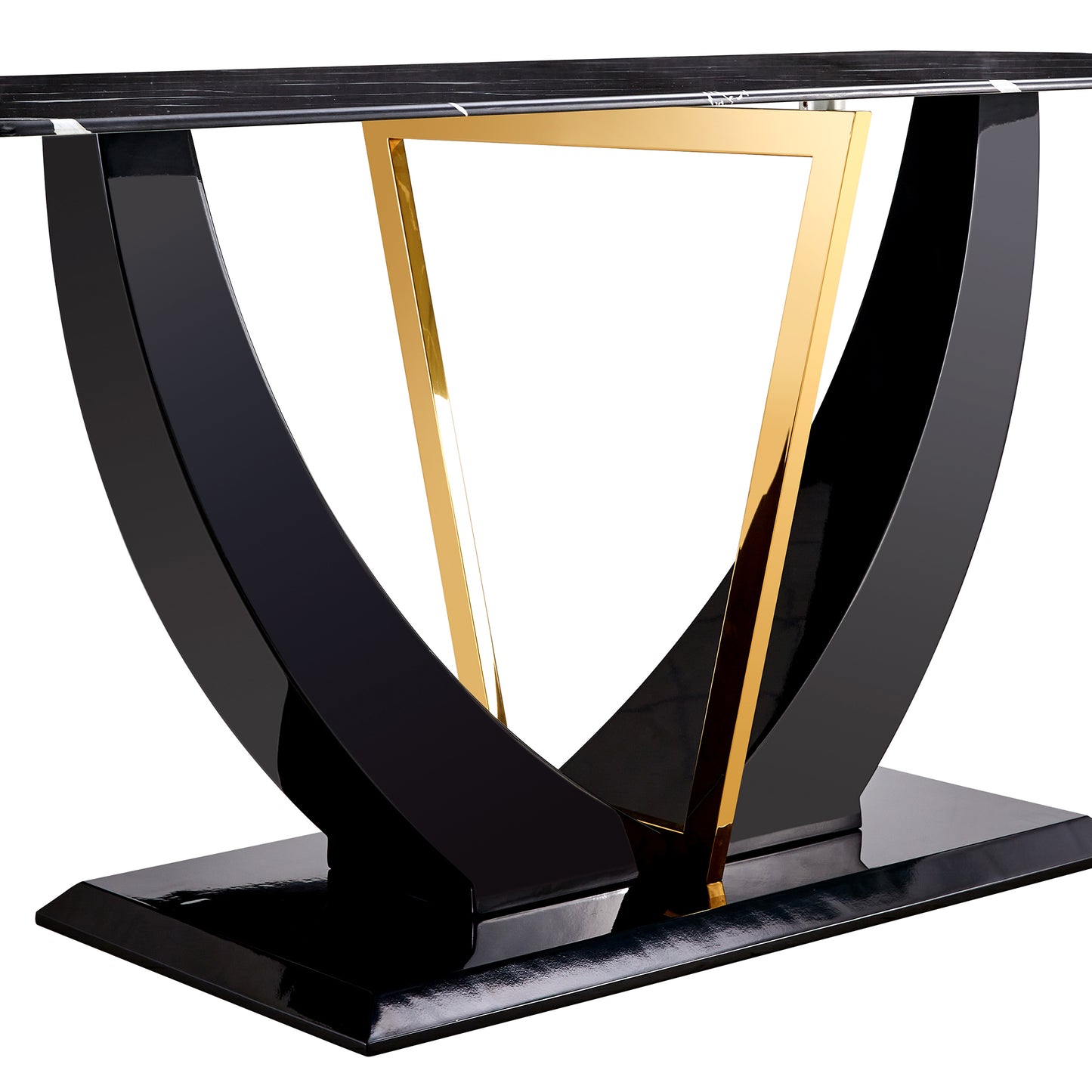 Modern minimalist and luxurious black imitation marble texture dining table rectangular office desk.Game desk .desk.For dining room, living room, terrace, kitchen F-907
