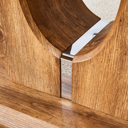 Modern simple luxury rectangular coffee table in wood color. The computer desk. The game table. Suitable for dining room, living room, terrace, kitchen. 47 "x 25.6" 18"