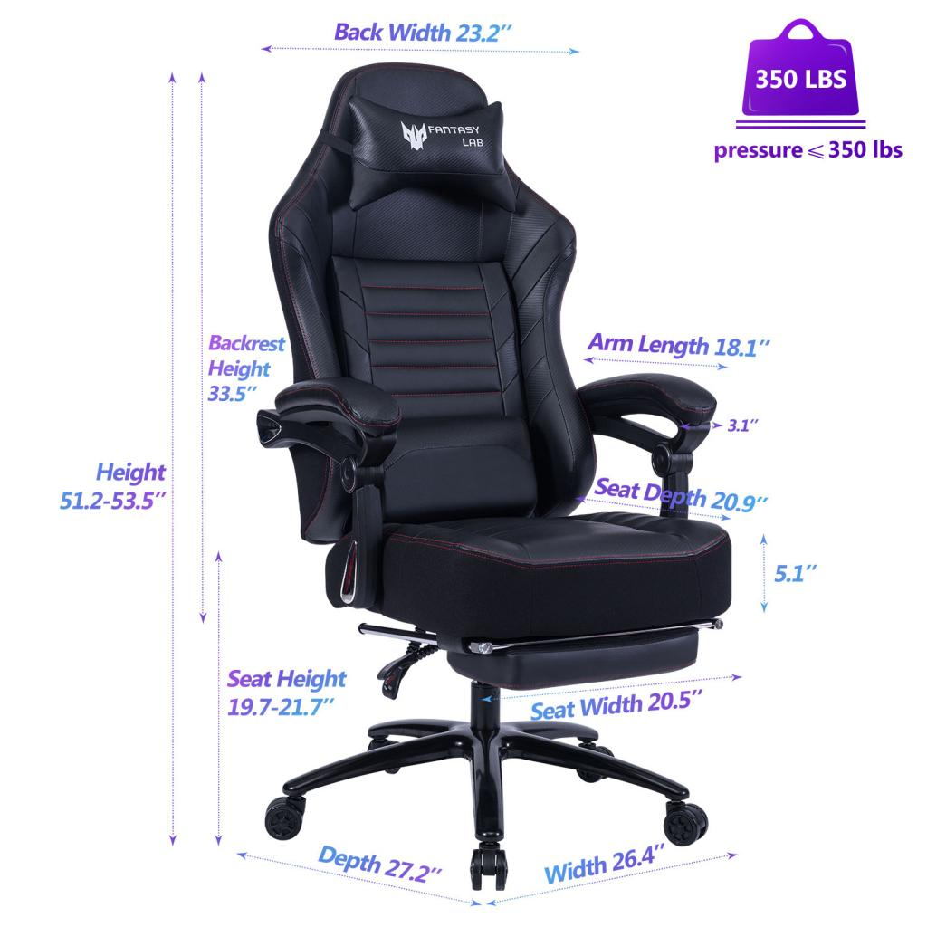 Vanbow.Seat Height Adjustable Swivel Racing Office Computer Ergonomic Video Game Chair