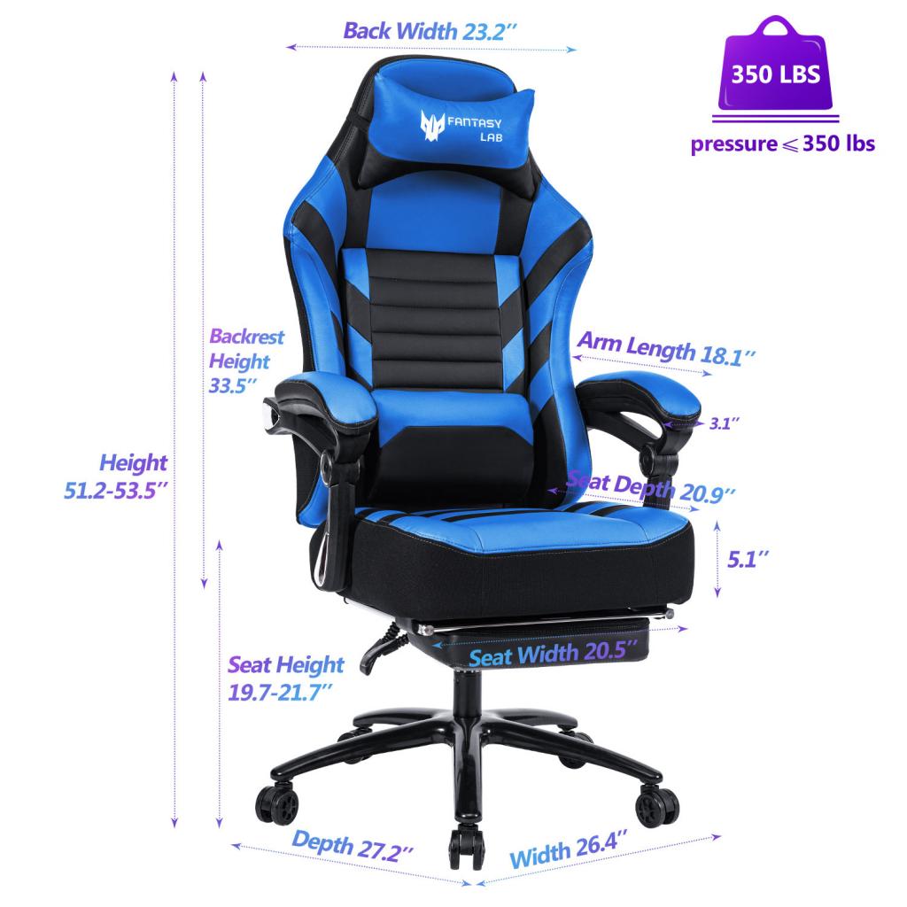 Vanbow.Seat Height Adjustable Swivel Racing Office Computer Ergonomic Video Game Chair