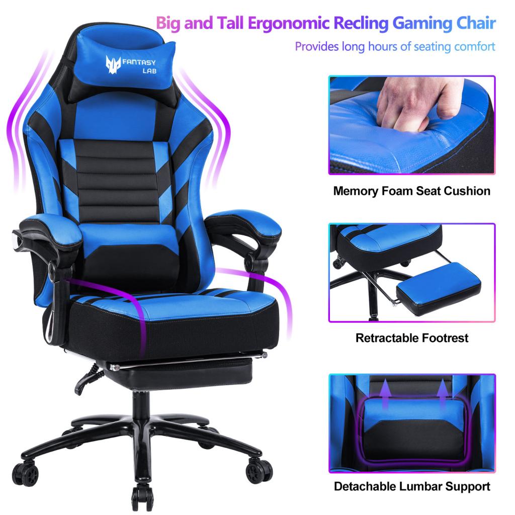 Vanbow.Seat Height Adjustable Swivel Racing Office Computer Ergonomic Video Game Chair