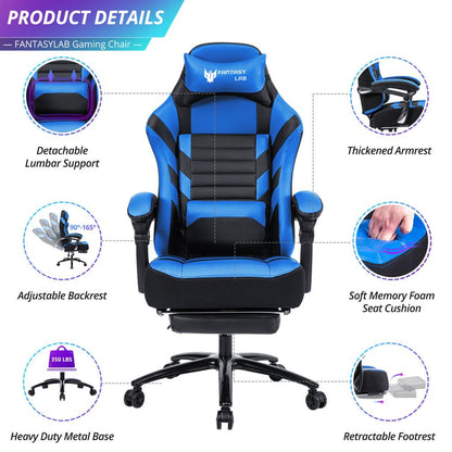 Vanbow.Seat Height Adjustable Swivel Racing Office Computer Ergonomic Video Game Chair