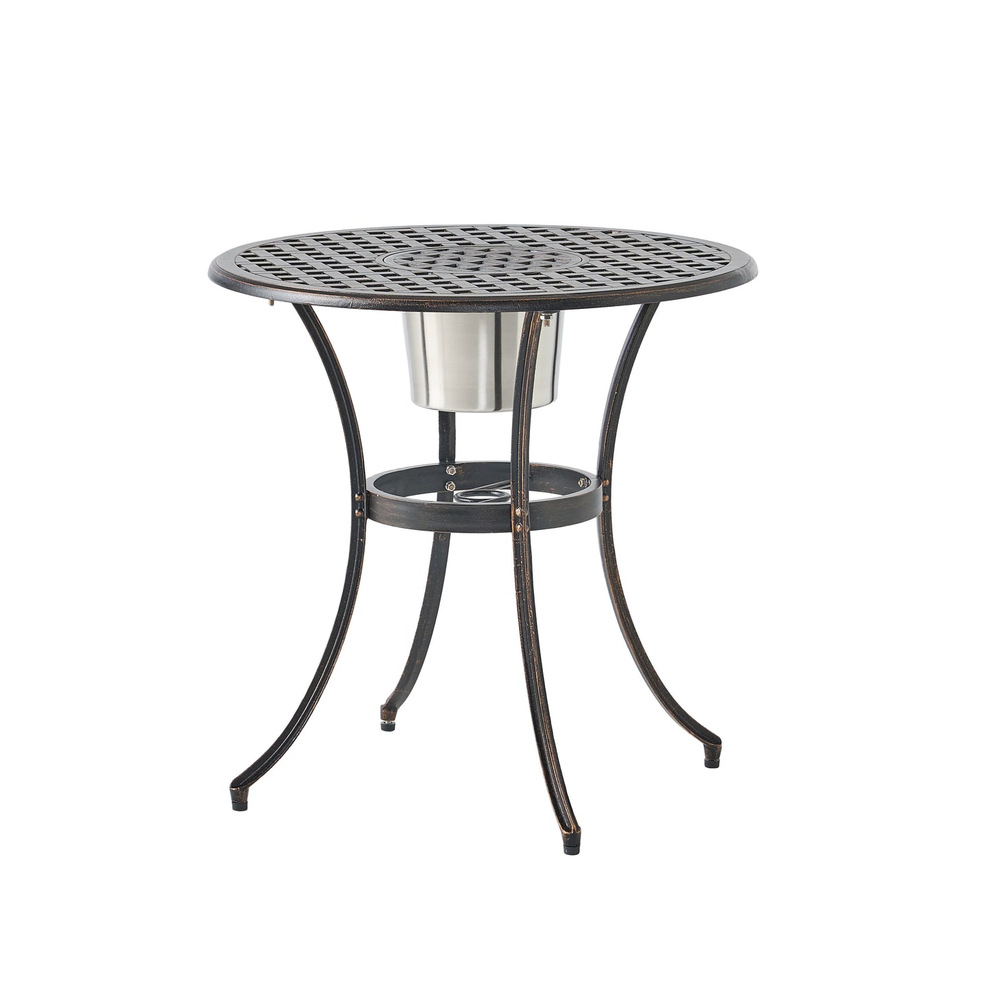3PC CAST BISTRO SET W ICE BUCKET