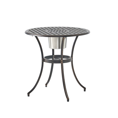 3PC CAST BISTRO SET W ICE BUCKET