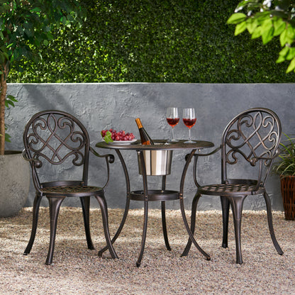 3PC CAST BISTRO SET W ICE BUCKET