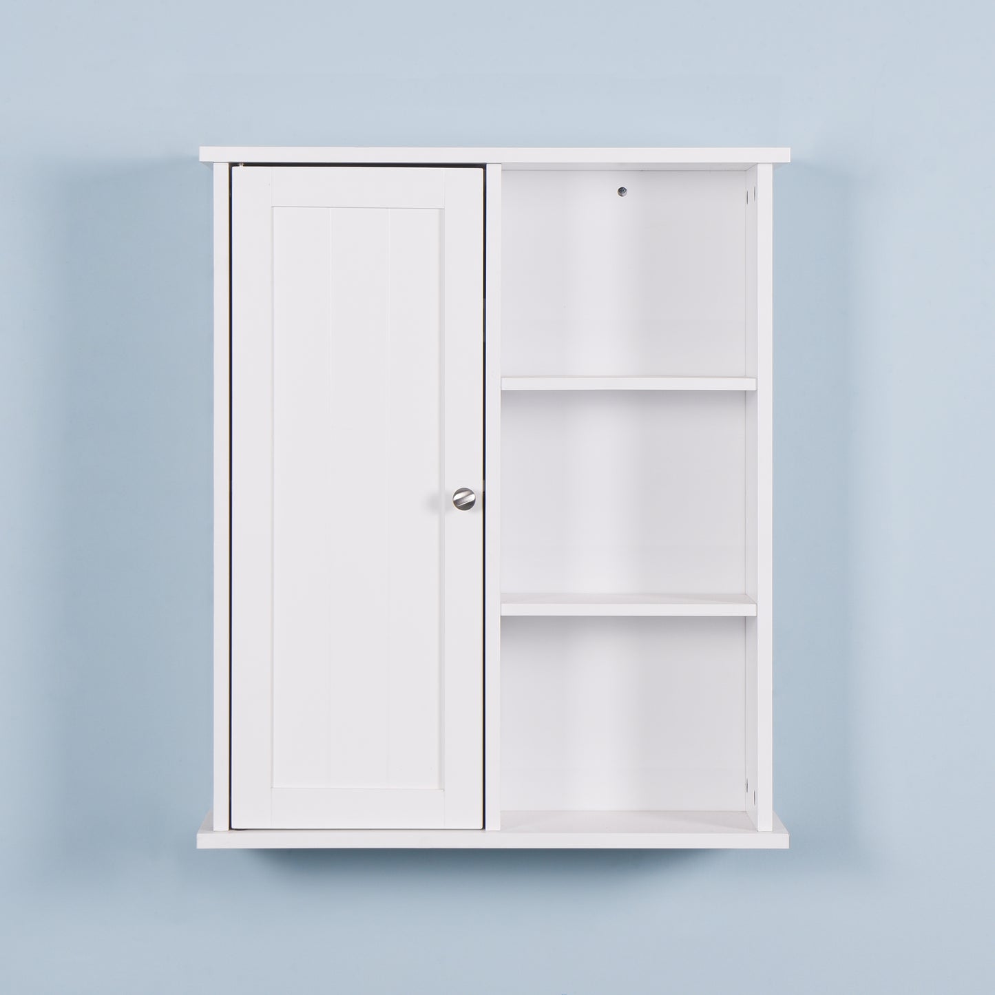 Wall Mount Medicine Cabinet with a Door, Wooden Bathroom Storage Cabinet with Adjustable Shelf