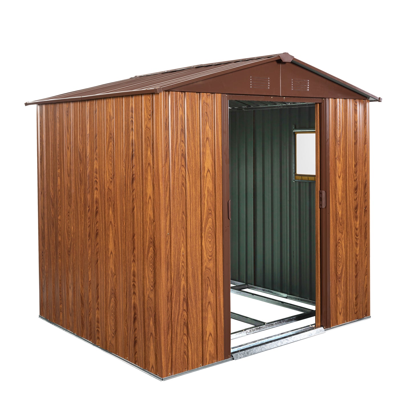 6ft x 6ft Outdoor Metal Storage Shed with Metal Foundation ,With window