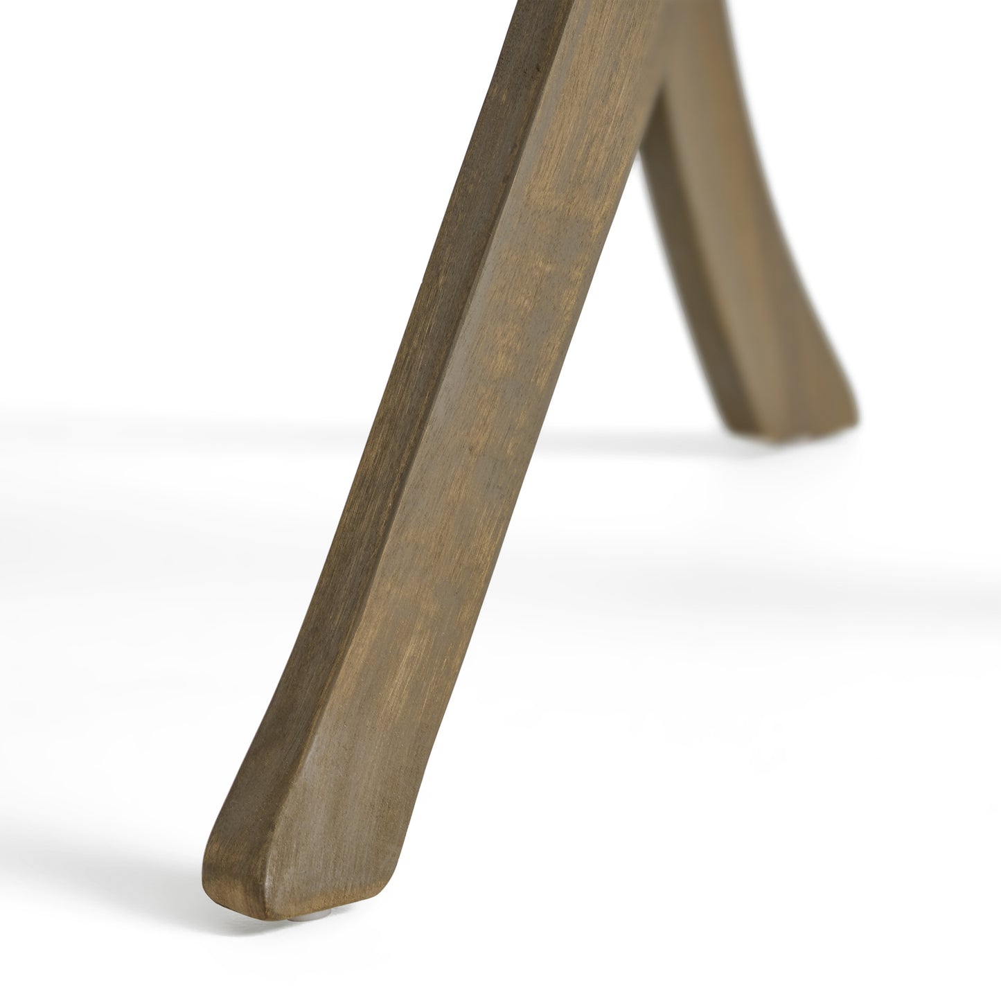 Outdoor Acacia Wood Dining Chair, Gray and Crème