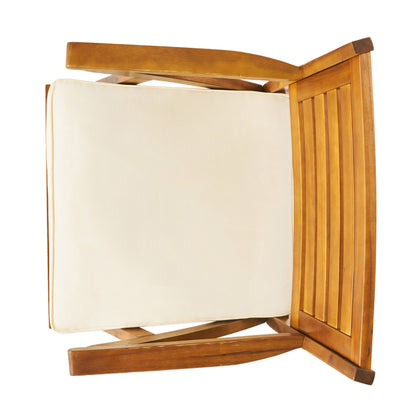 OUTDOOR  7 PIECE WOOD DINING SET WITH CUSHIONS,TEAK