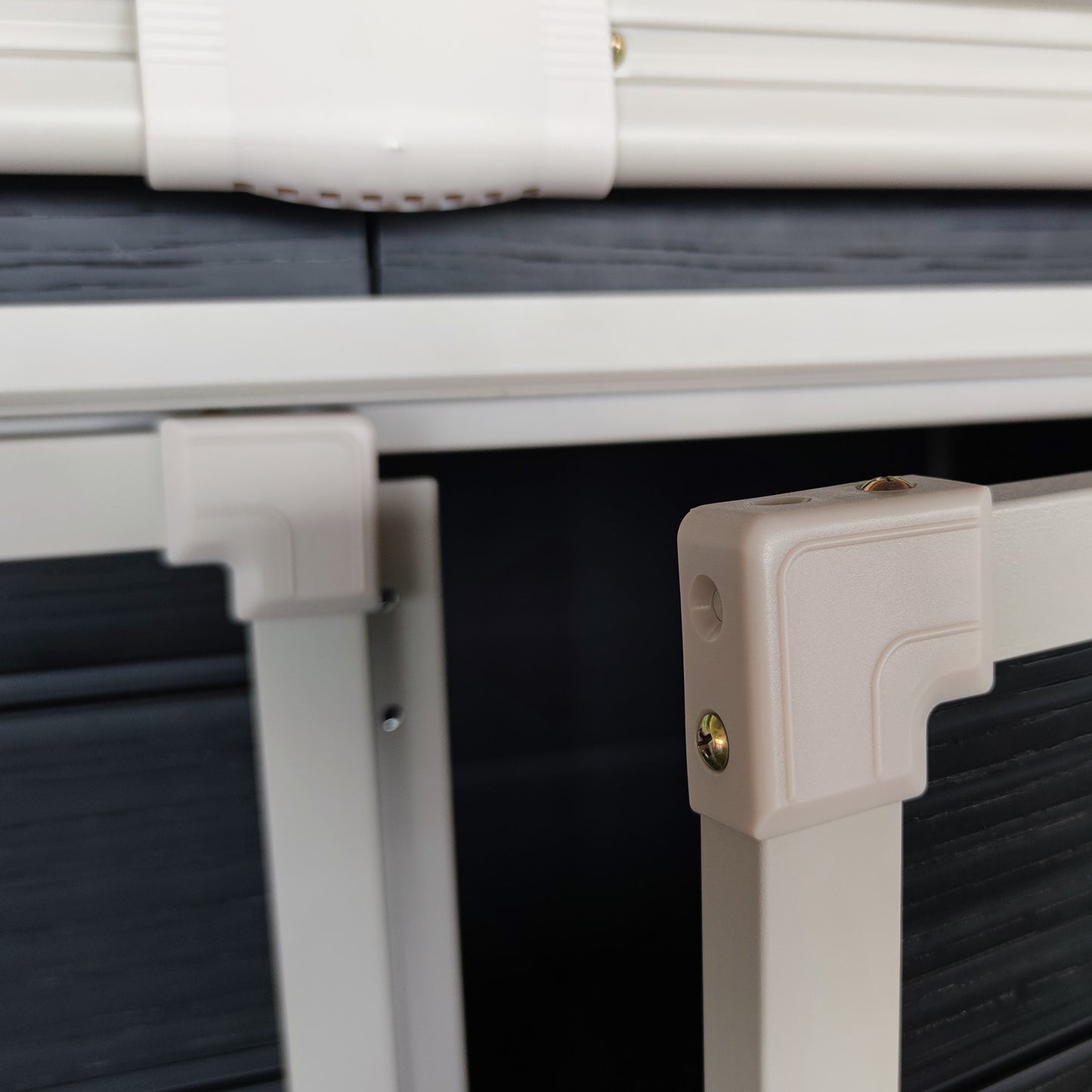 8x4ft Outdoor Resin Garden Shed with Floor and 2 Windows, Plastic Patio Outdoor Storage Shed with Lockable Door for Garden Tools, Bicycles, Trash Cans, Black