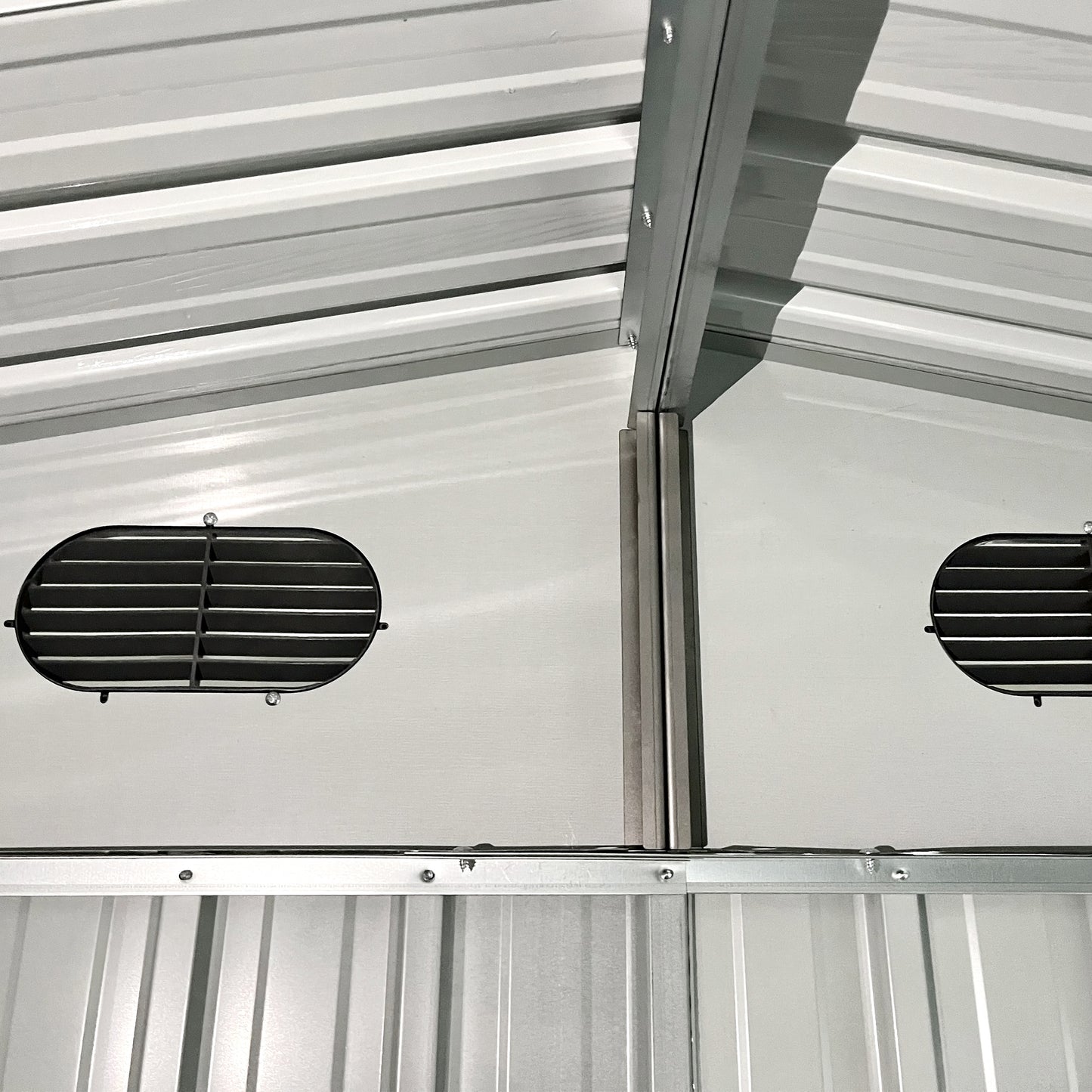 8x10 FT Outdoor Storage Shed, Large Metal Tool Sheds with Window and Lockable Doors, Garden Shed for Backyard Garden Patio Lawn, Dark Grey